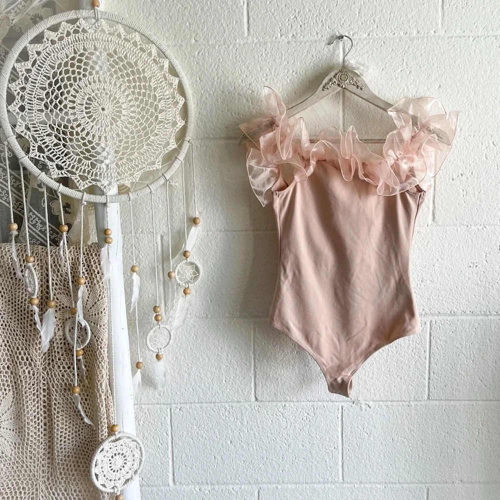 NWT Free People Haute Wired Bodysuit Pink Rose